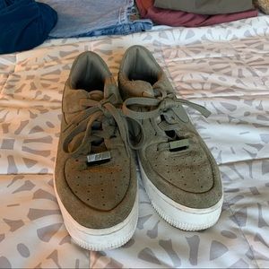 green suede air forces